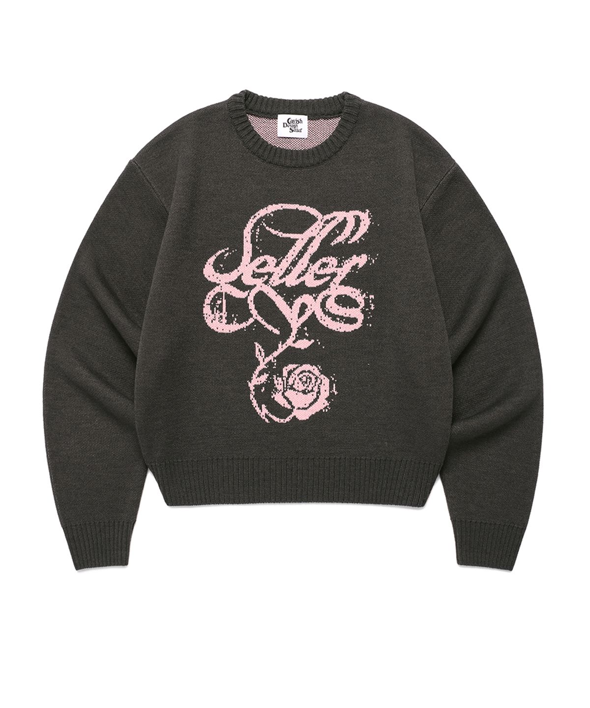 카비시(CAVISH) W DUST CLASSIC ROSE KNIT SWEATER CHARCOAL(CV2EFFK605A)