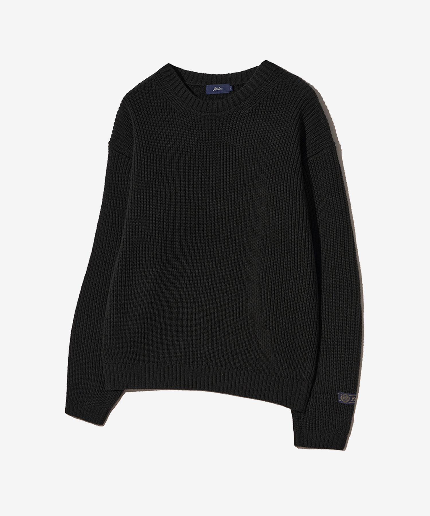 ☆YALE☆ COMFORT COOL ROUND KNIT BLACK YEM1KT109ABK MUSINSA | YALE Cozy Round Knit_Black