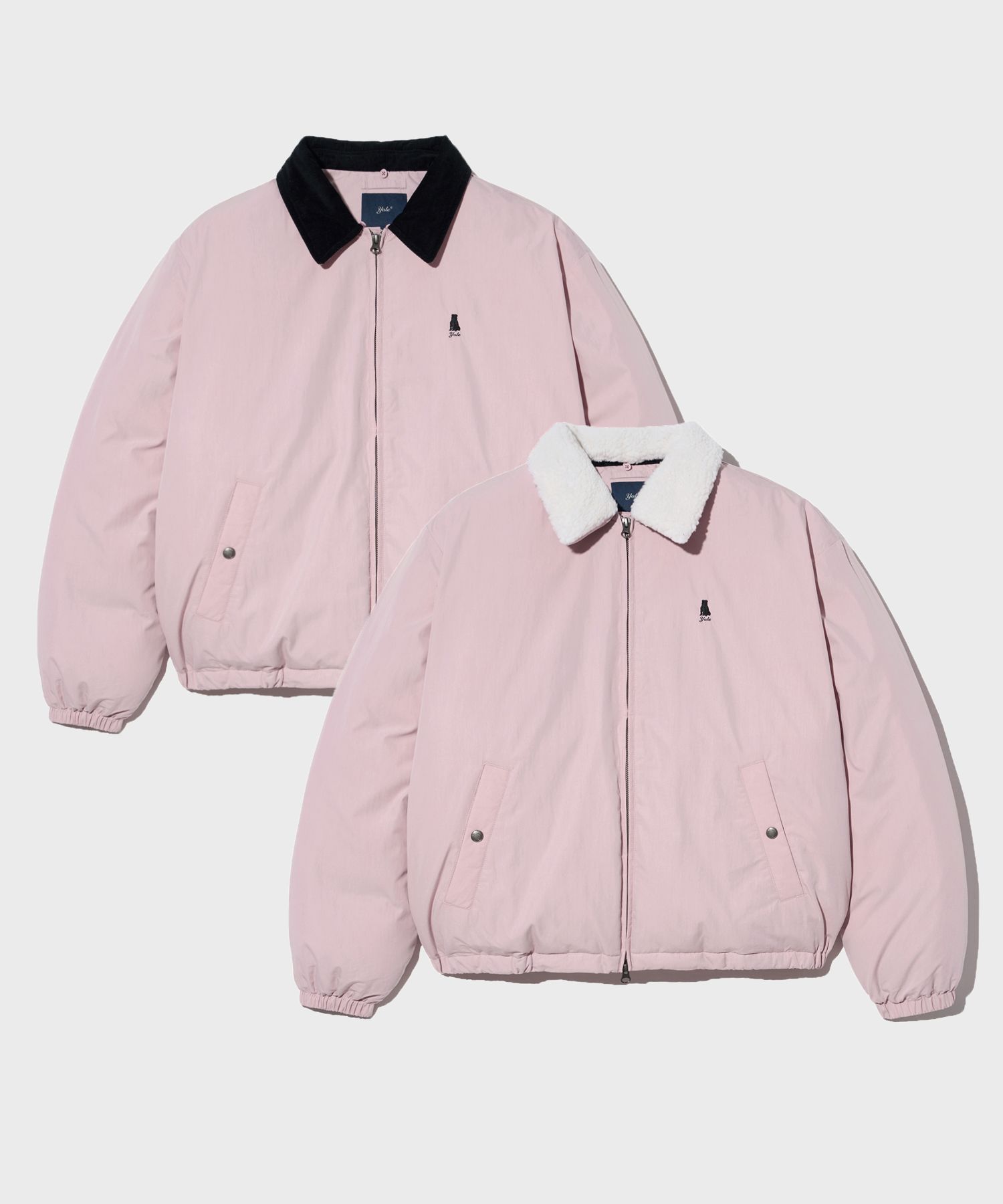 ★YALE★Detachable Boa Short Puffer Jacket★ MUSINSA | YALE Detachable Boa Short Puffer Jacket_Pink