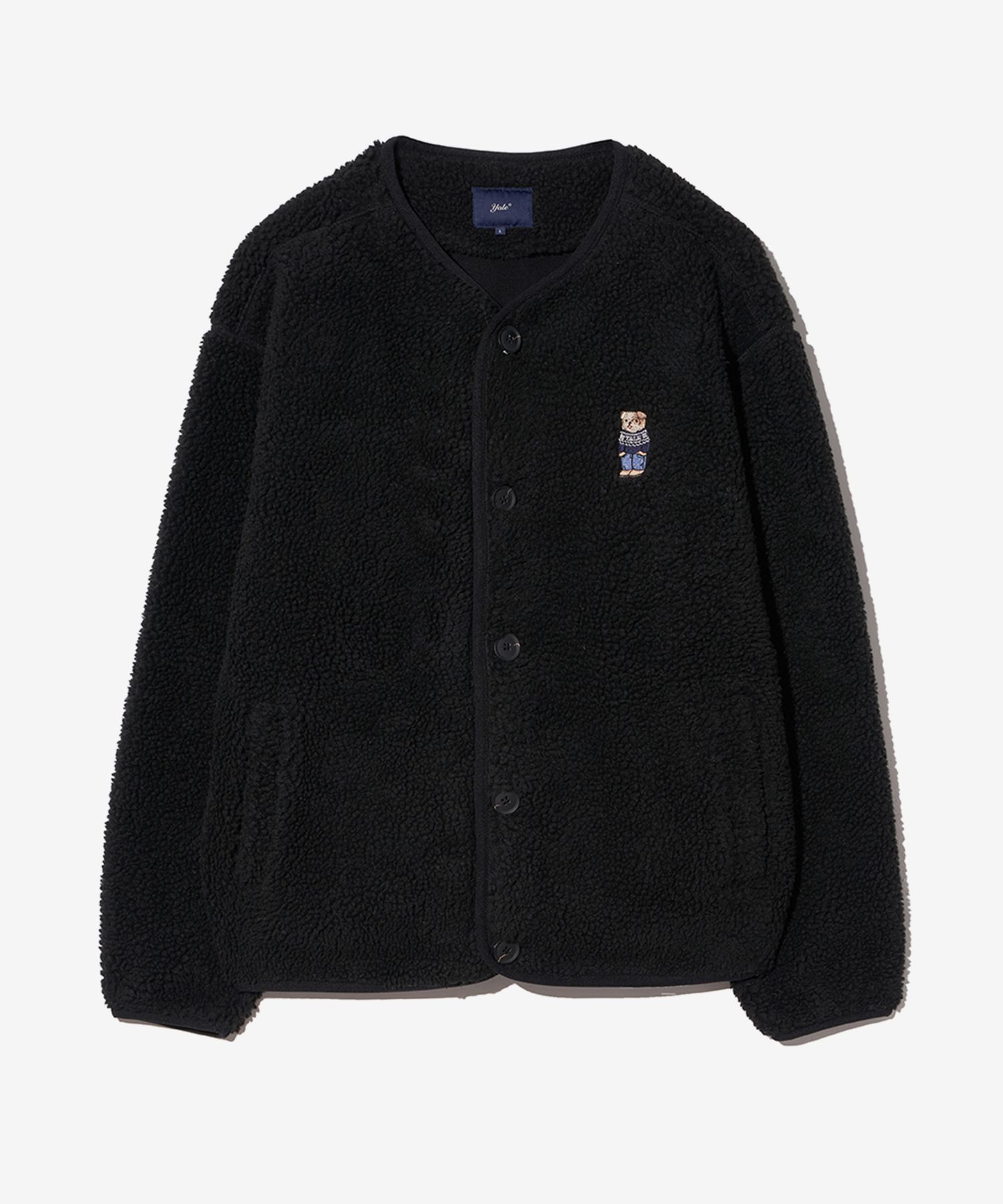 フリースジャケット YALE Nordic Dan Collarless Boa Fleece Jacket Black YEW1FJ301 MUSINSA | YALE Nordic Dan Caraless Boa Fleece Jacket_Black