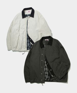 배색 골덴 카라 바버 헌팅 트러커 자켓 점퍼 _2COLOR