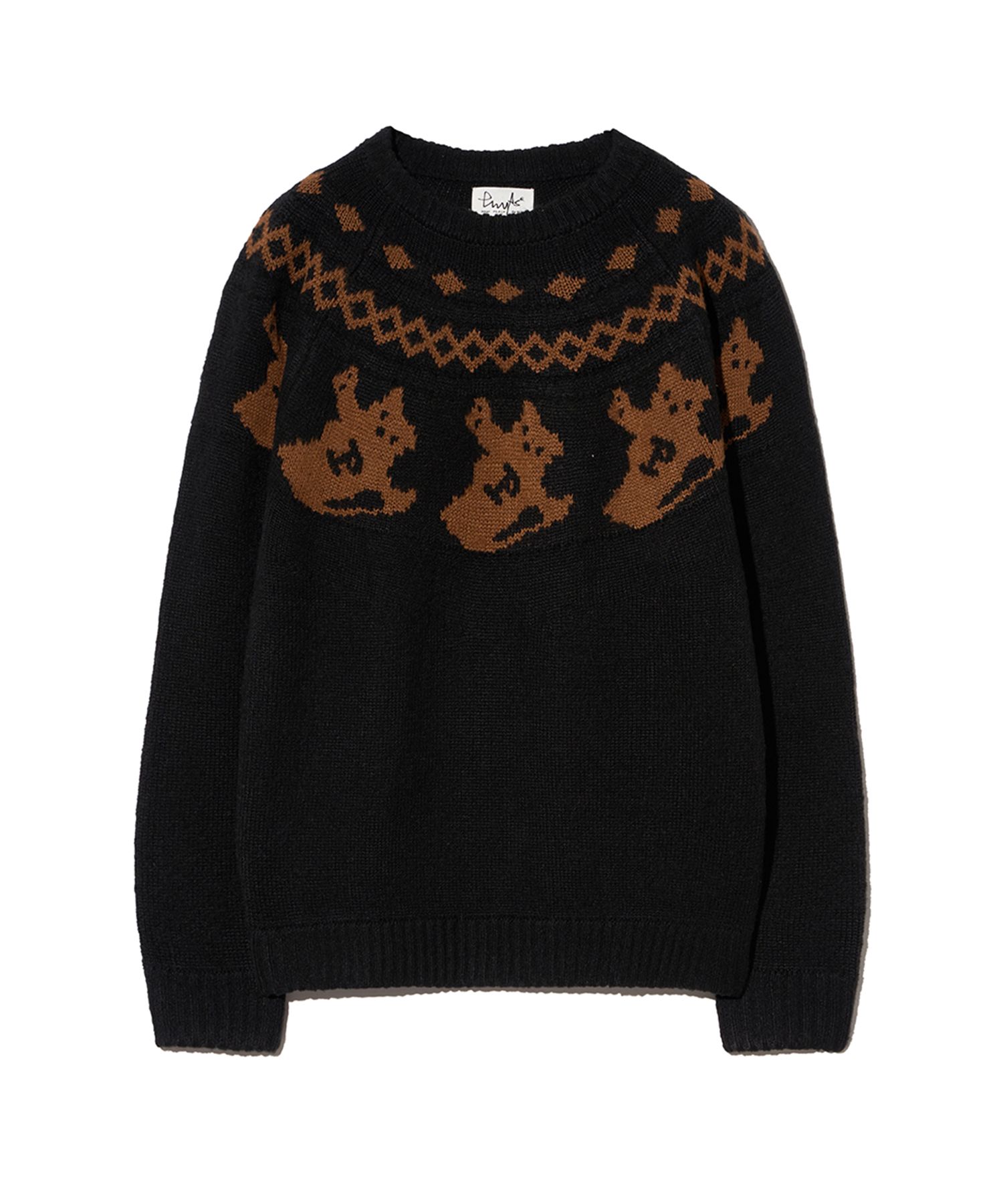 MUSINSA | PHYPS Yoga Bear Nordic Knit_Black