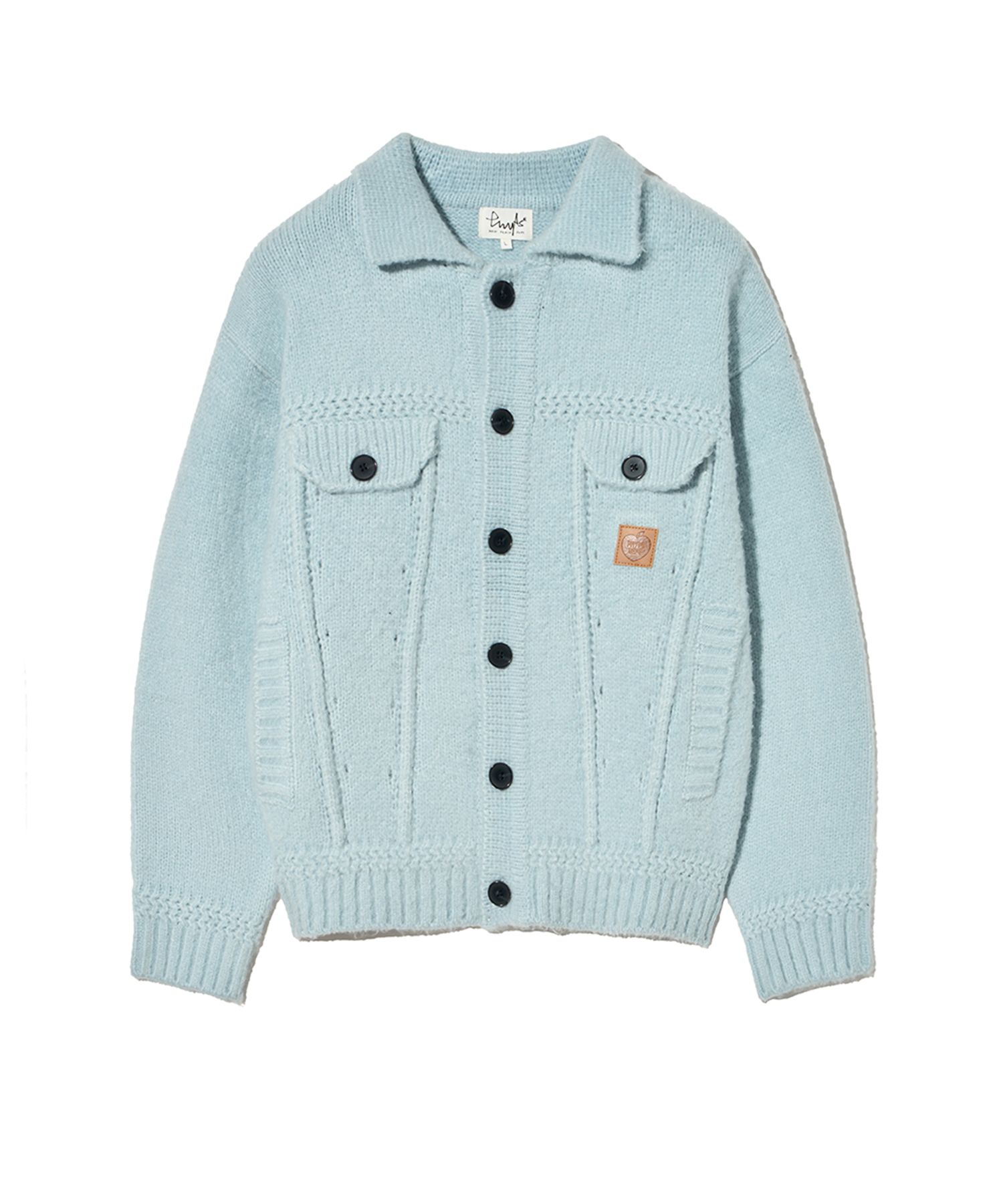 PHYPS ♥ Apple Label Knit Trucker Jacket /追跡付 MUSINSA公式 | PHYPS Apple Label Knit Trucker Jacket_Blue