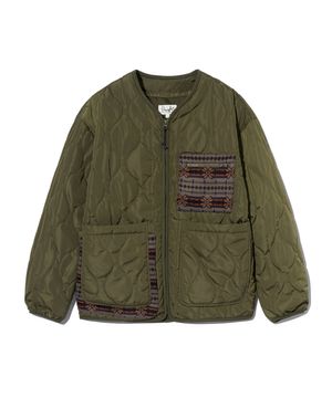 니트믹스 투웨이 포켓 퀼팅자켓_카키