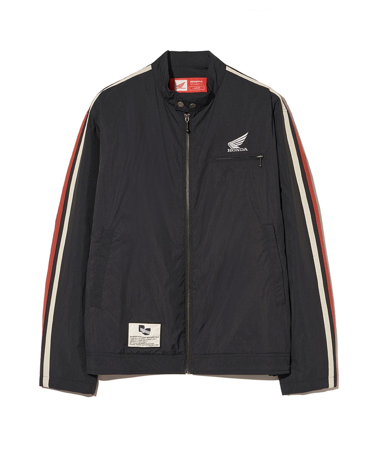 핍스 모터사이클(PHYPS MOTORCYCLE) Honda Nylon semi crop Track Jacket Black
