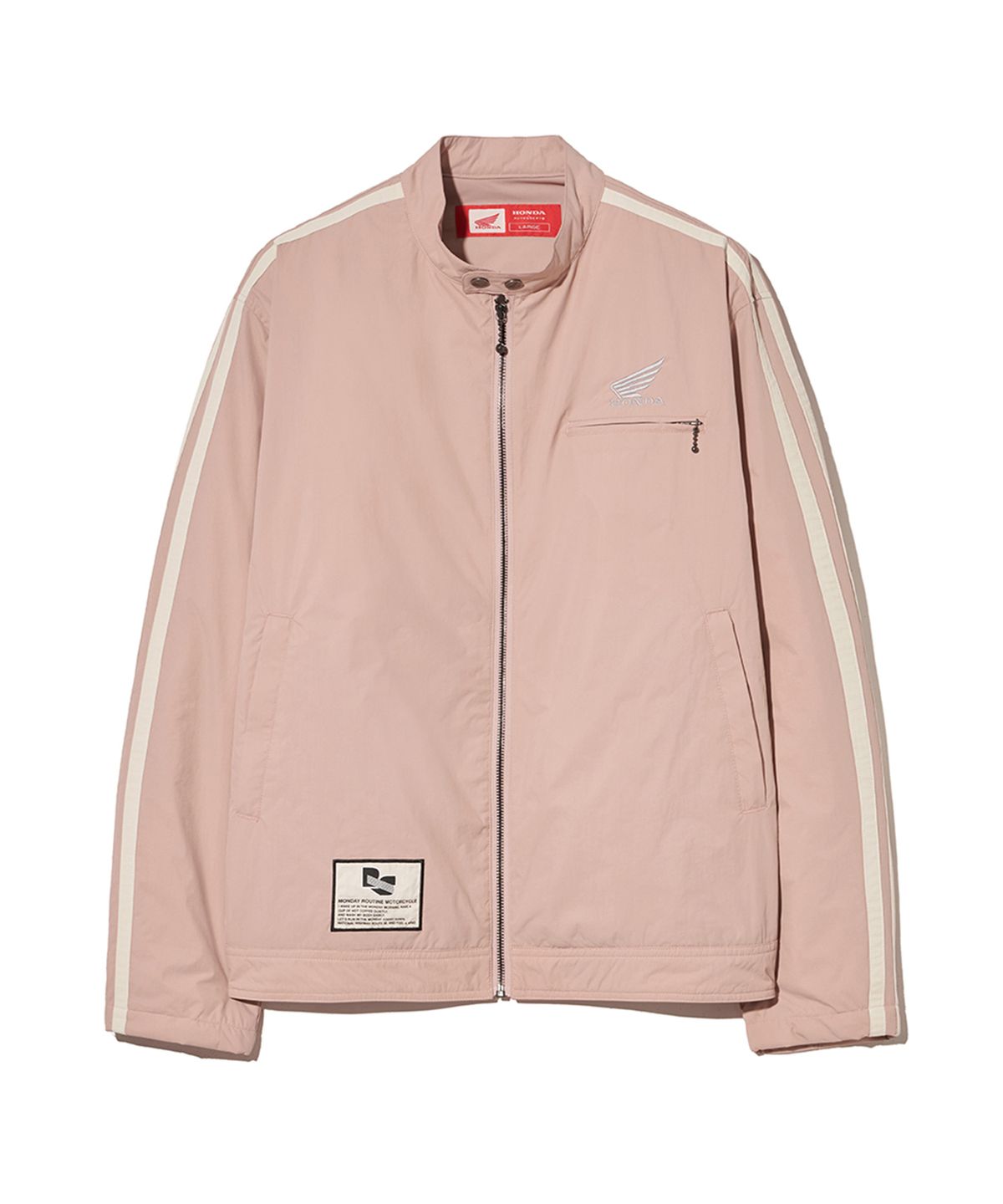 핍스 모터사이클(PHYPS MOTORCYCLE) Honda Nylon semi crop Track Jacket Pink