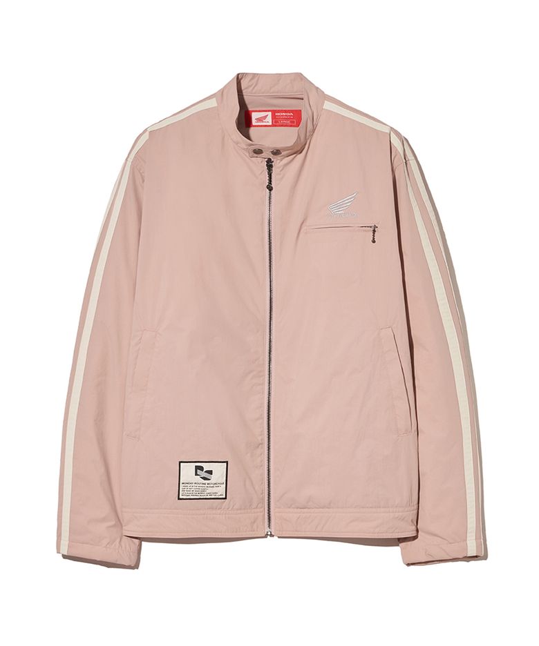 Honda Nylon semi crop Track Jacket Pink