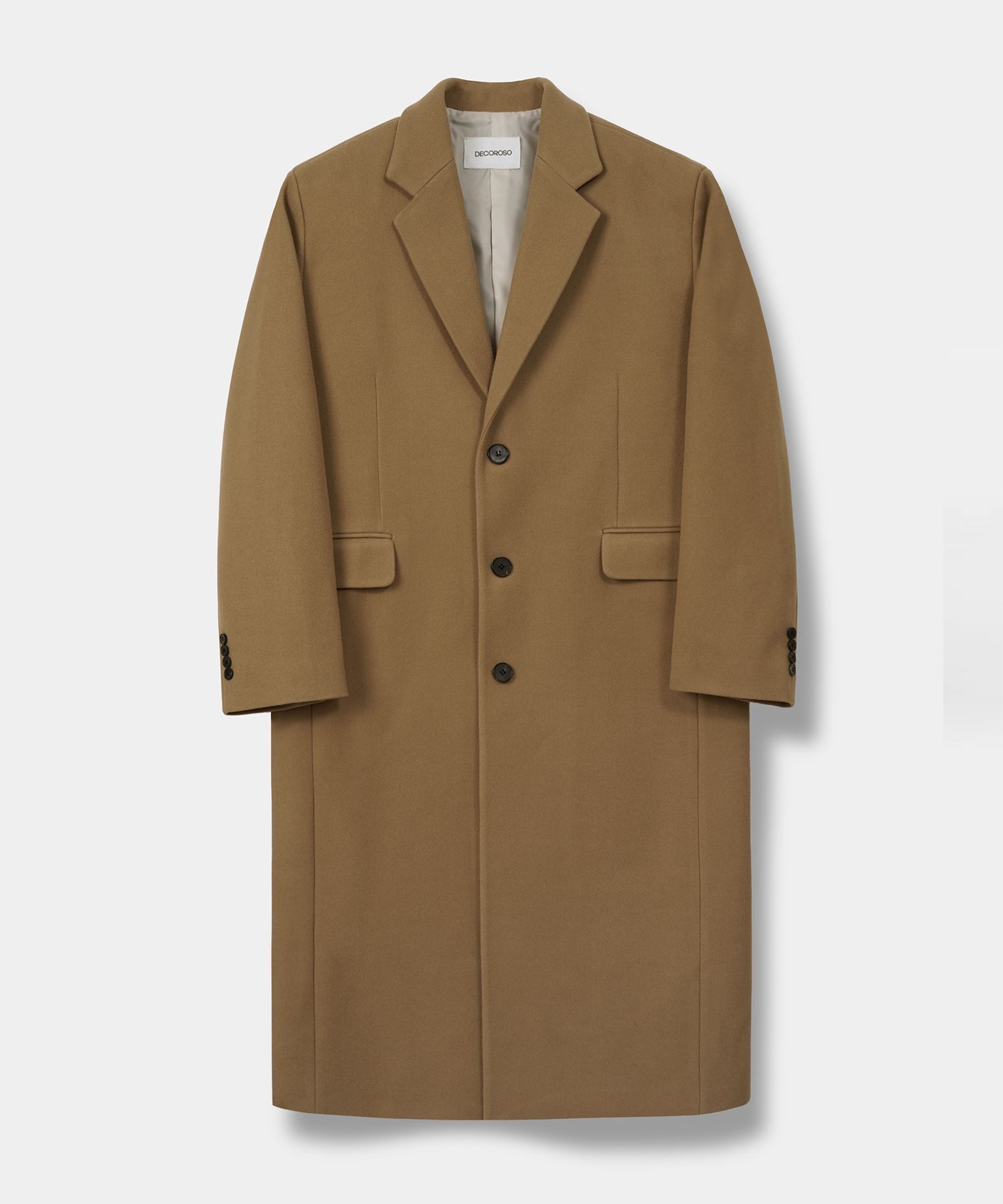 MUSINSA公式 | DECOROSO Wool Single Veil Oversized Long Coat [Camel]