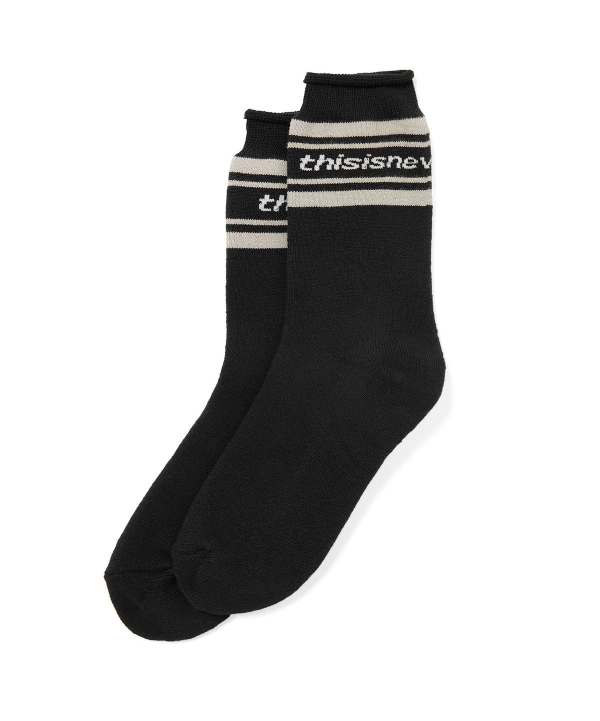 디스이즈네버댓(THISISNEVERTHAT) Striped Socks Black