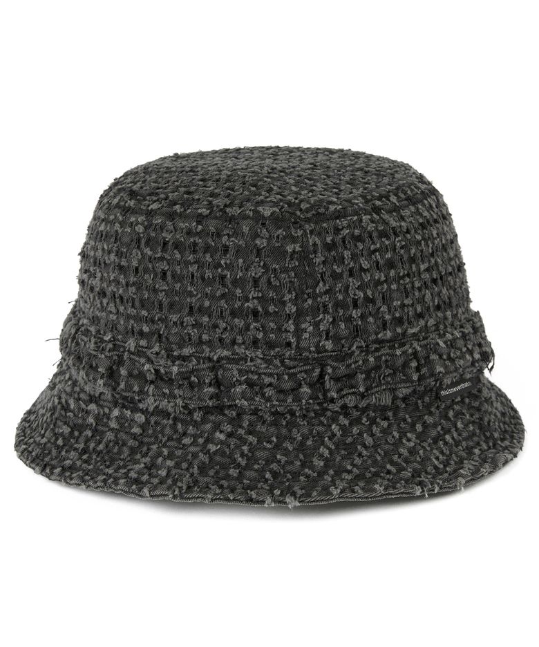 Damaged Denim Jungle Bucket Hat Black