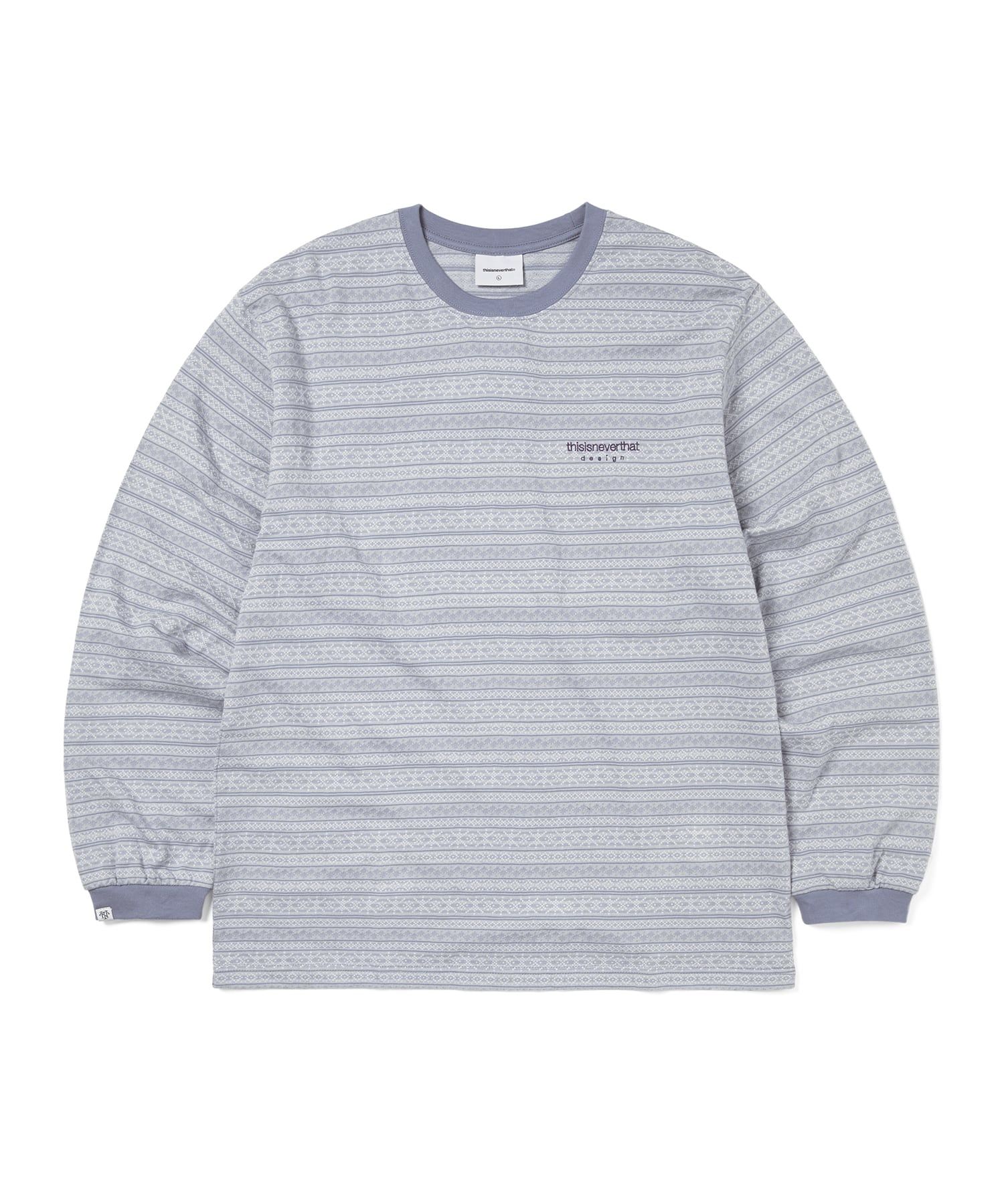 MUSINSA | thisisneverthat Fair Isle Striped L/S Tee Purple