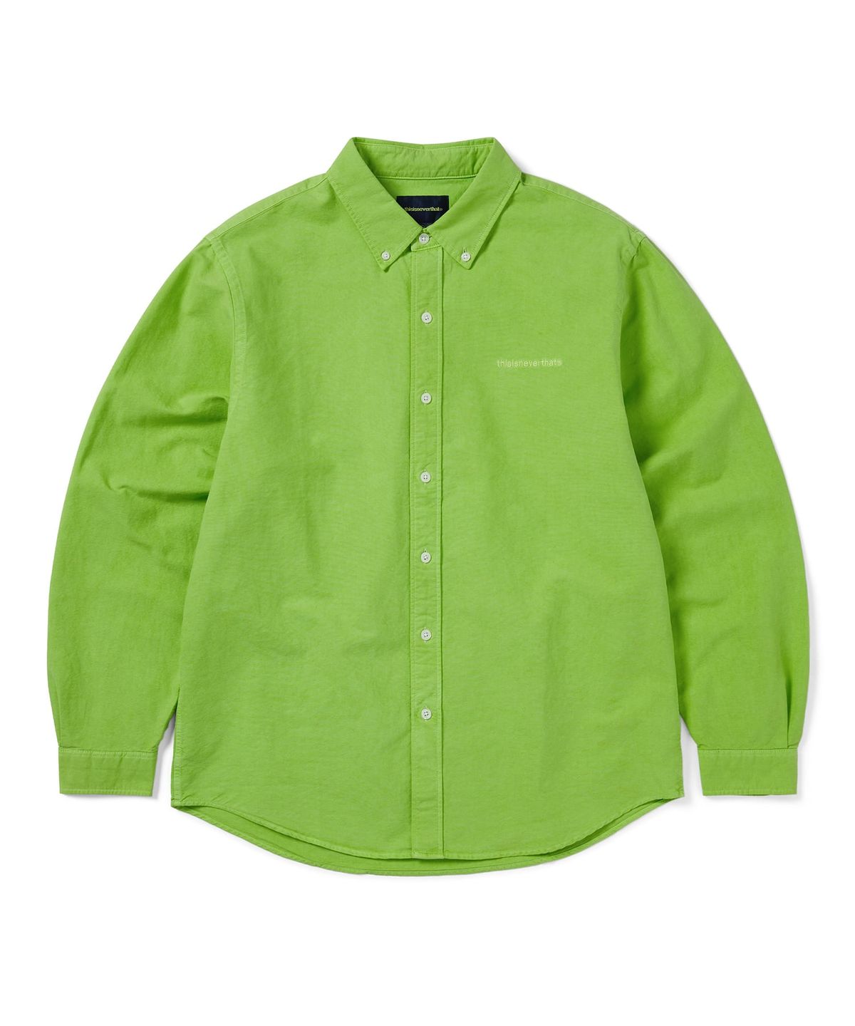디스이즈네버댓(THISISNEVERTHAT) Overdyed T-Logo Oxford Shirt Green