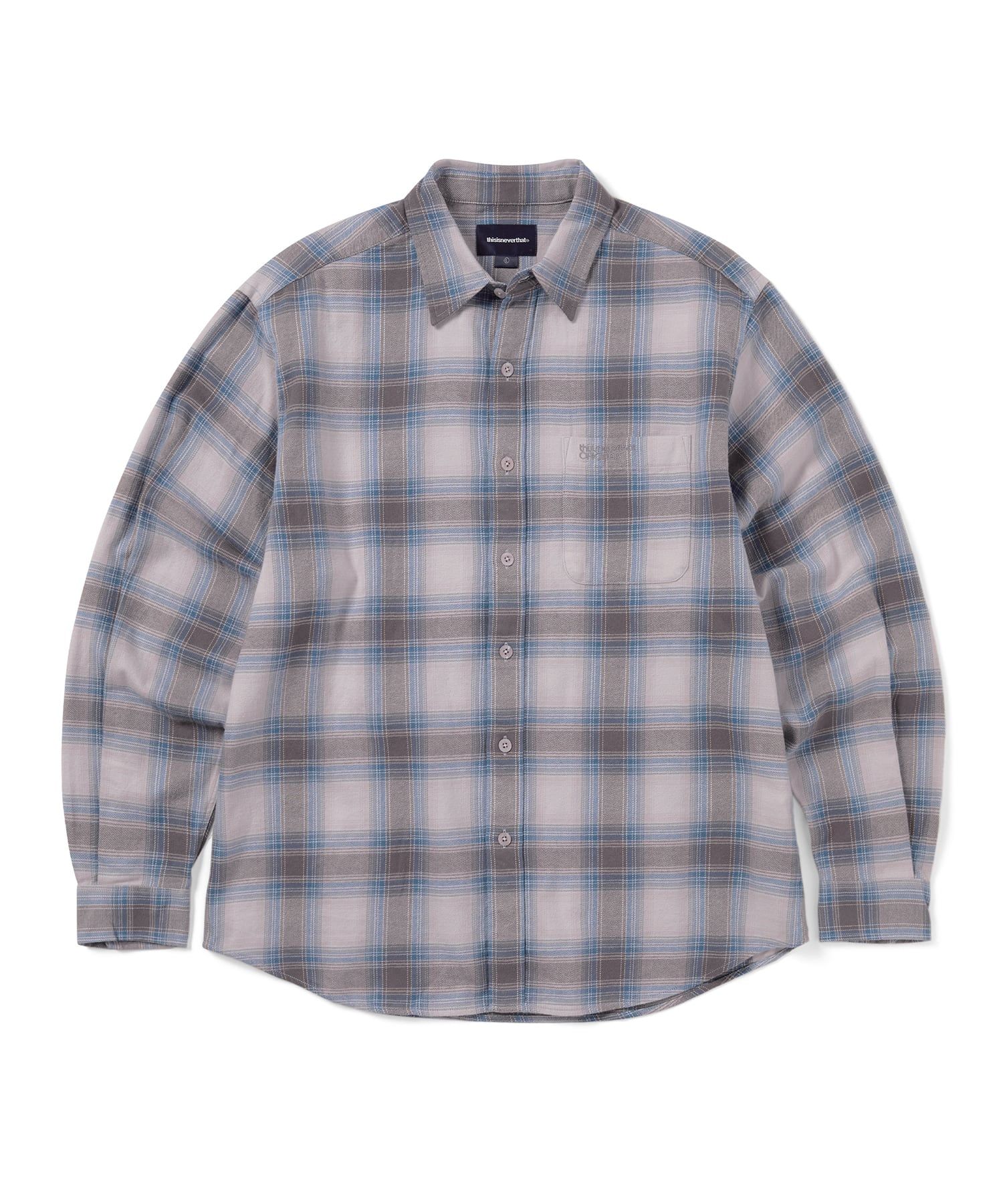 MUSINSA公式 | thisisneverthat Shadow Plaid Flannel Shirt Blue Grey