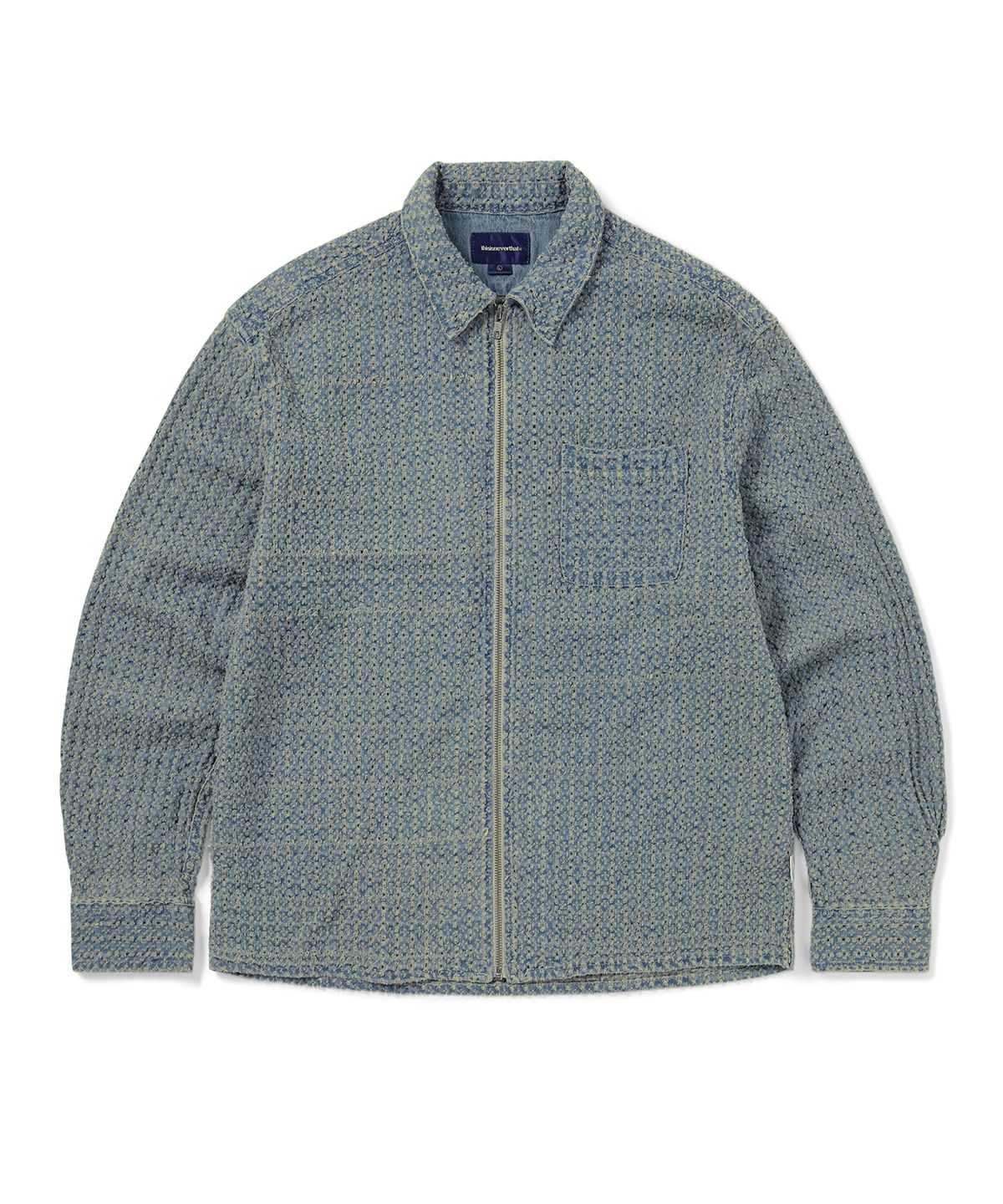 디스이즈네버댓(THISISNEVERTHAT) Damaged Denim Shirt Washed Blue