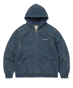 Indigo Dyed Zip Up Hoodie Blue