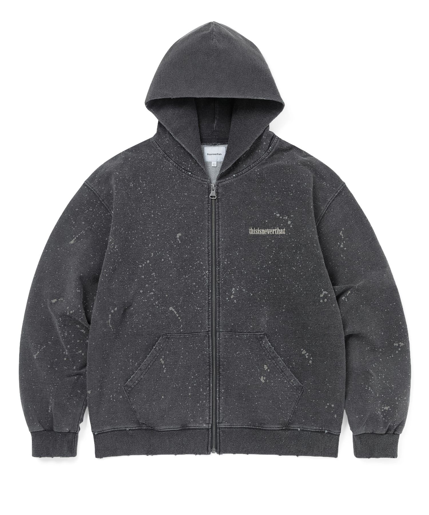 MUSINSA公式 | thisisneverthat® Indigo Dyed Zip Up Hoodie Black