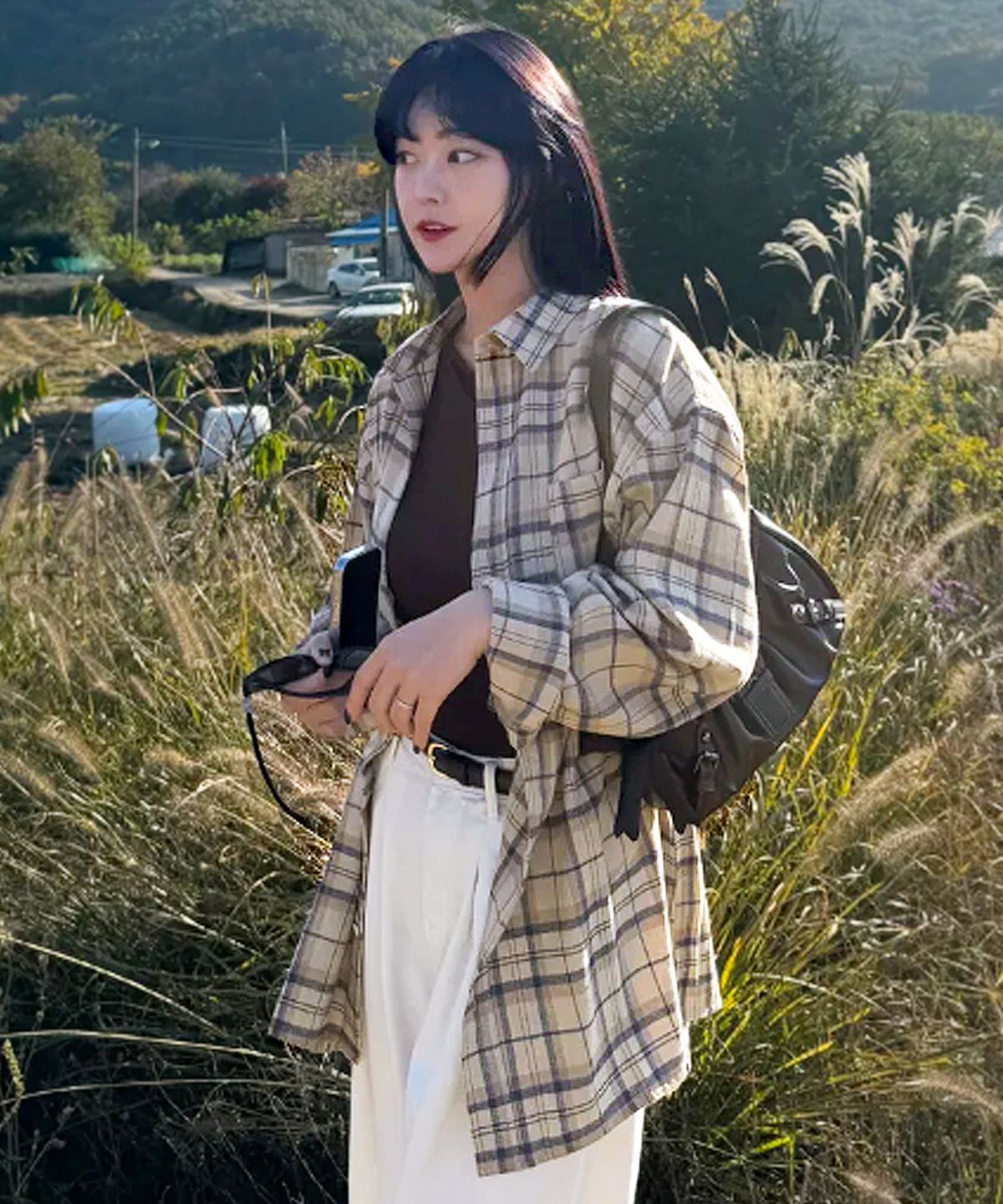 누빈다(NUBINDA) 빈티지 포레스트 체크 셔츠 [베이지]