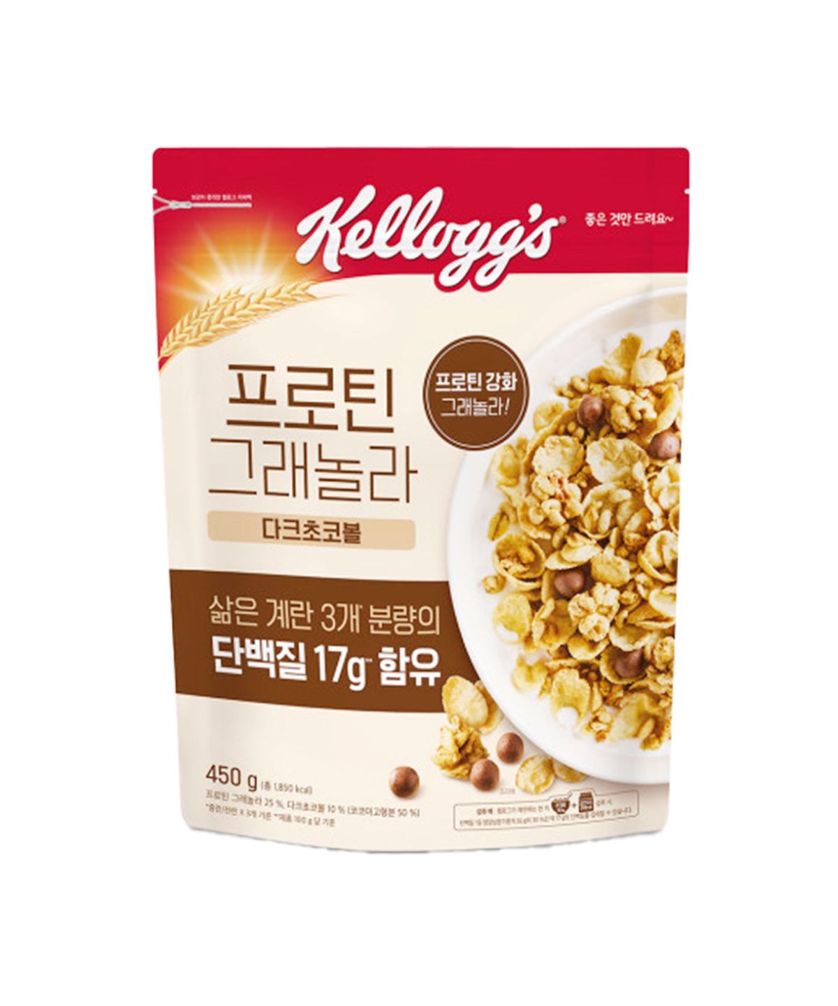 켈로그(KELLOGG) 프로틴 그래놀라 다크초코볼 시리얼 450g 1개