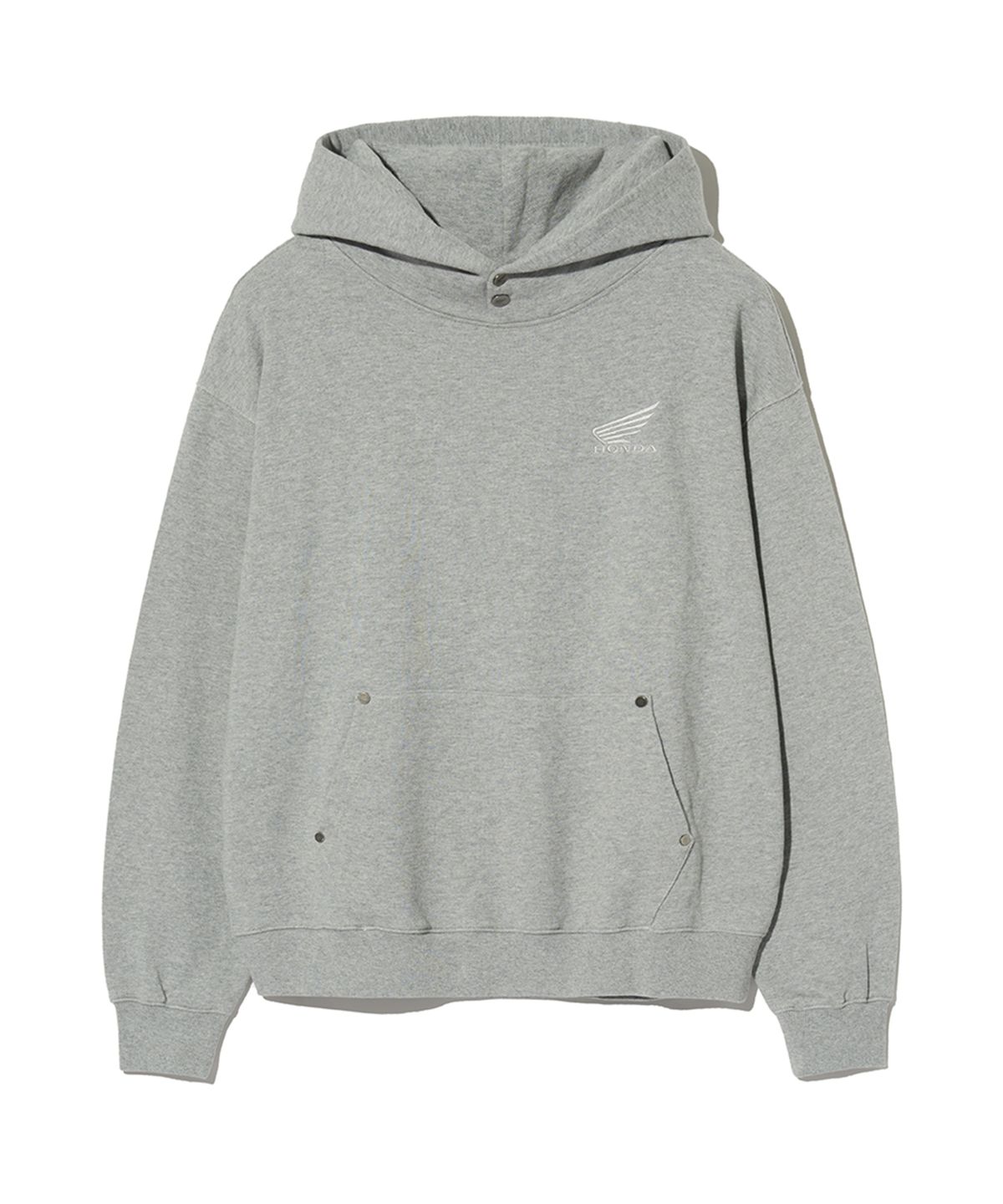 핍스 모터사이클(PHYPS MOTORCYCLE) Honda Small Wing Rivet point Hoodie Gray