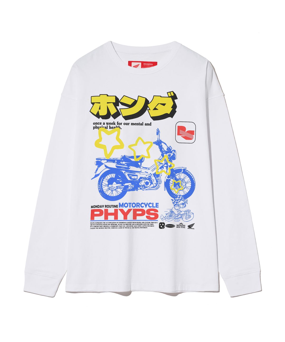 핍스 모터사이클(PHYPS MOTORCYCLE) Honda Japanese CT 125 Long sleeve White