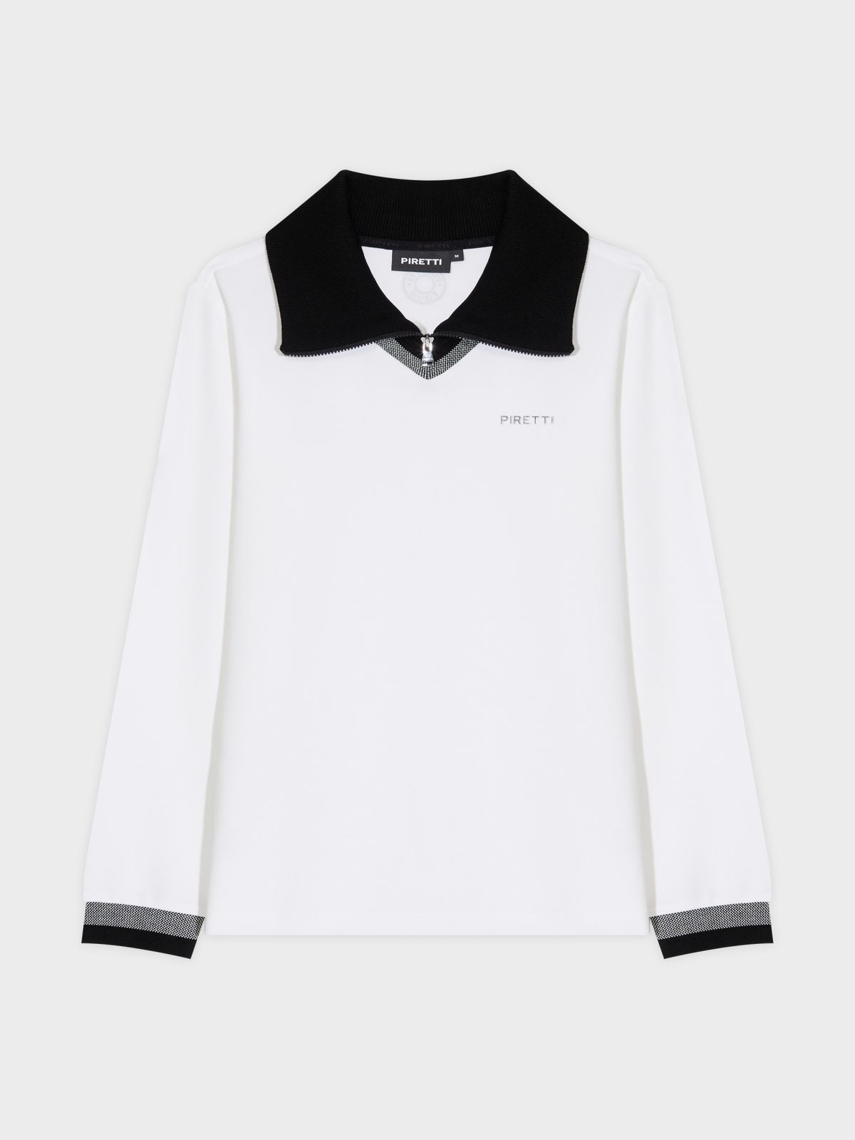 피레티(PIRETTI) 사보나 니트 칼라 하프집 티셔츠 W_White TWU24253W2