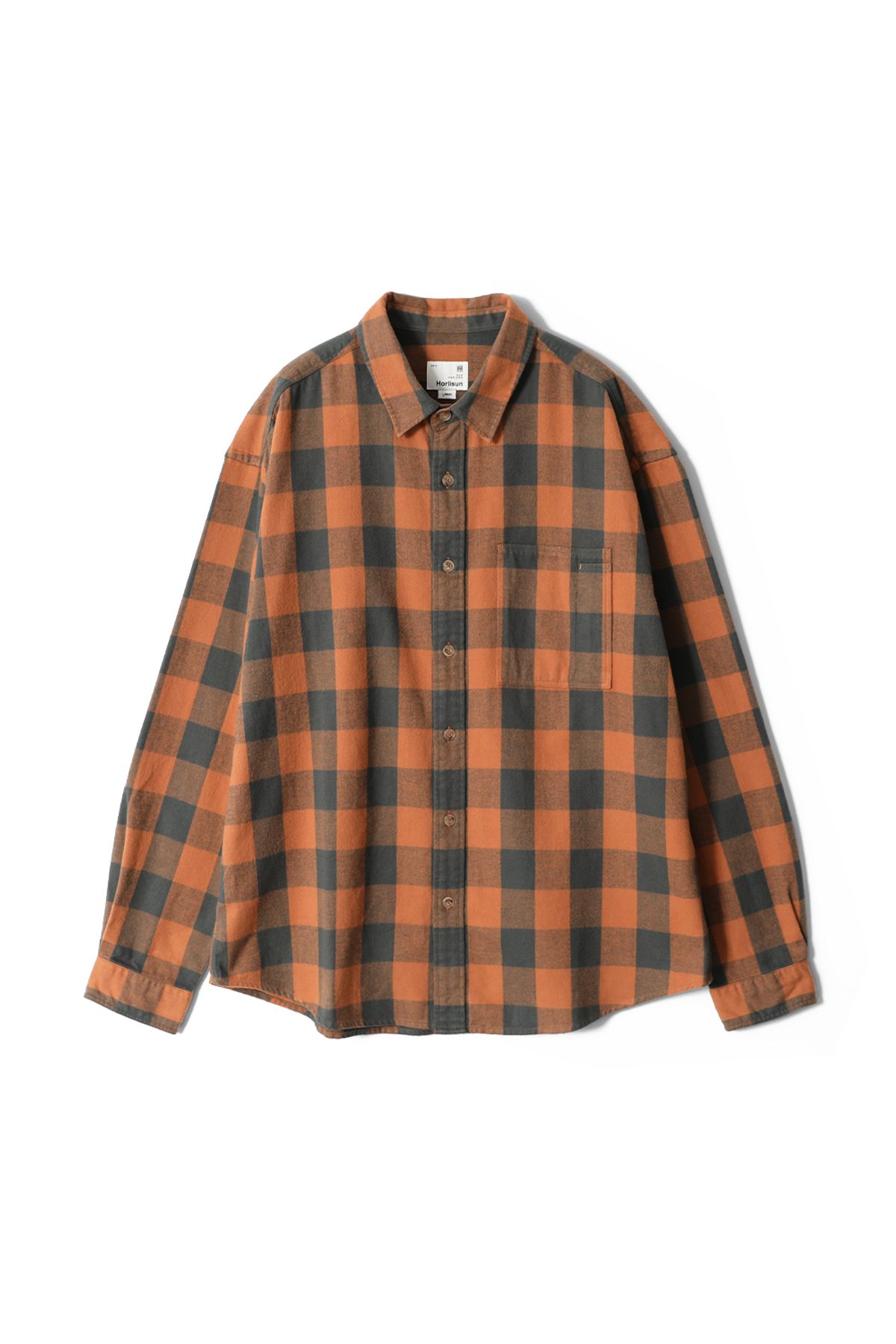 홀리선(HORLISUN) Madison Buffalo Check Shirt Orange