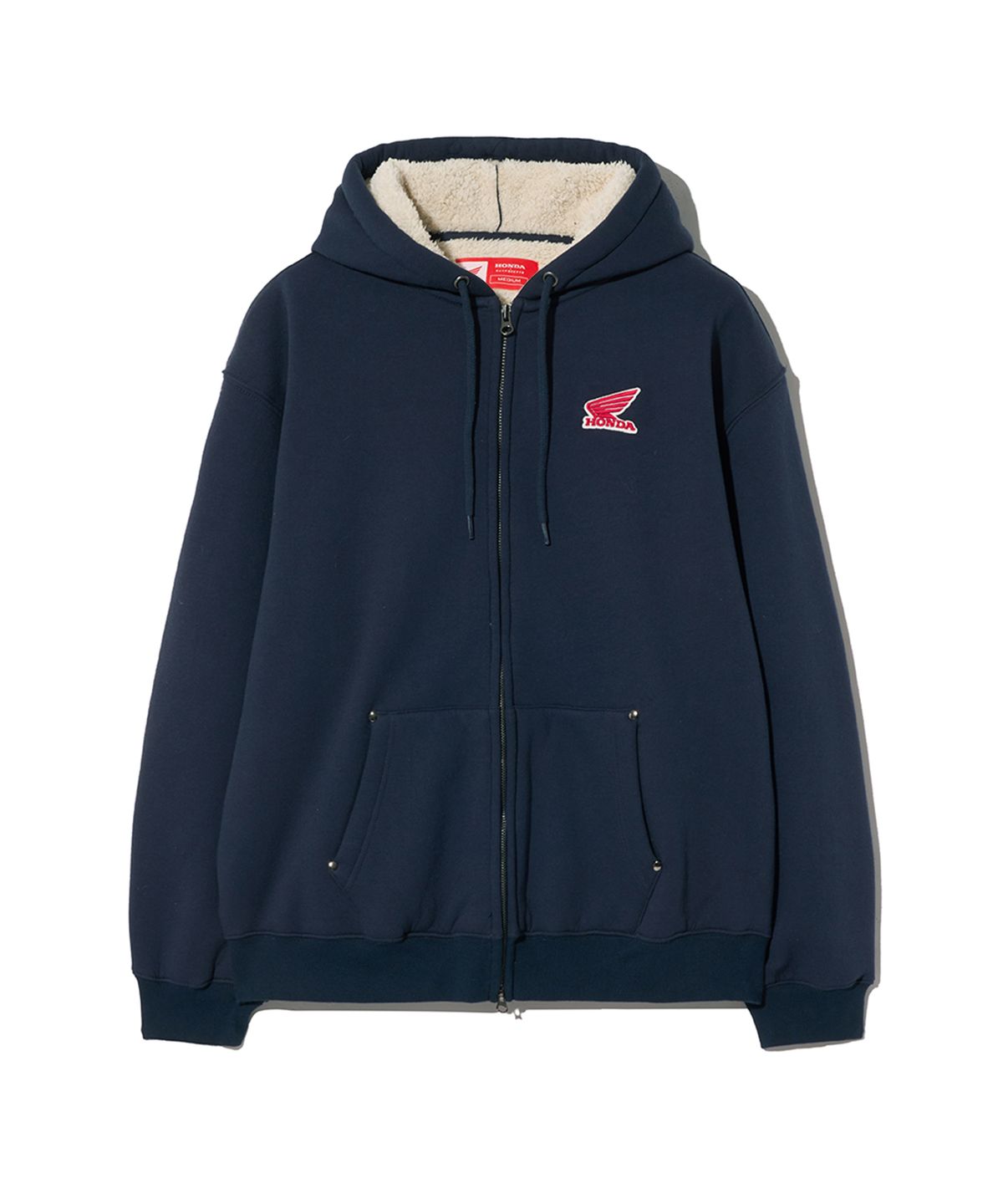 핍스 모터사이클(PHYPS MOTORCYCLE) Silky Boa Wing logo Hoodie Zip-up_Navy