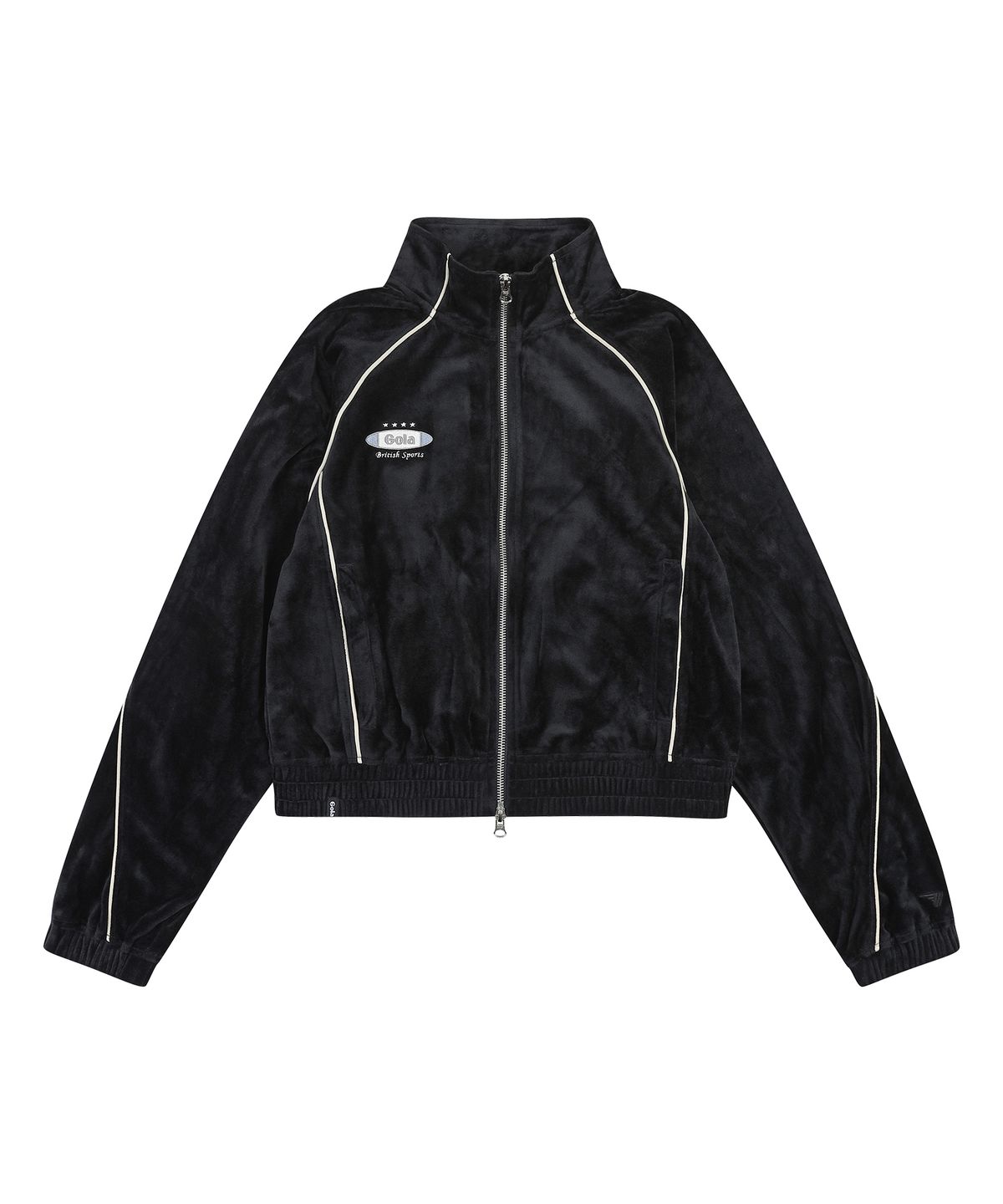 골라(GOLA) W LINE VELVET ZIP-UP [BLACK]
