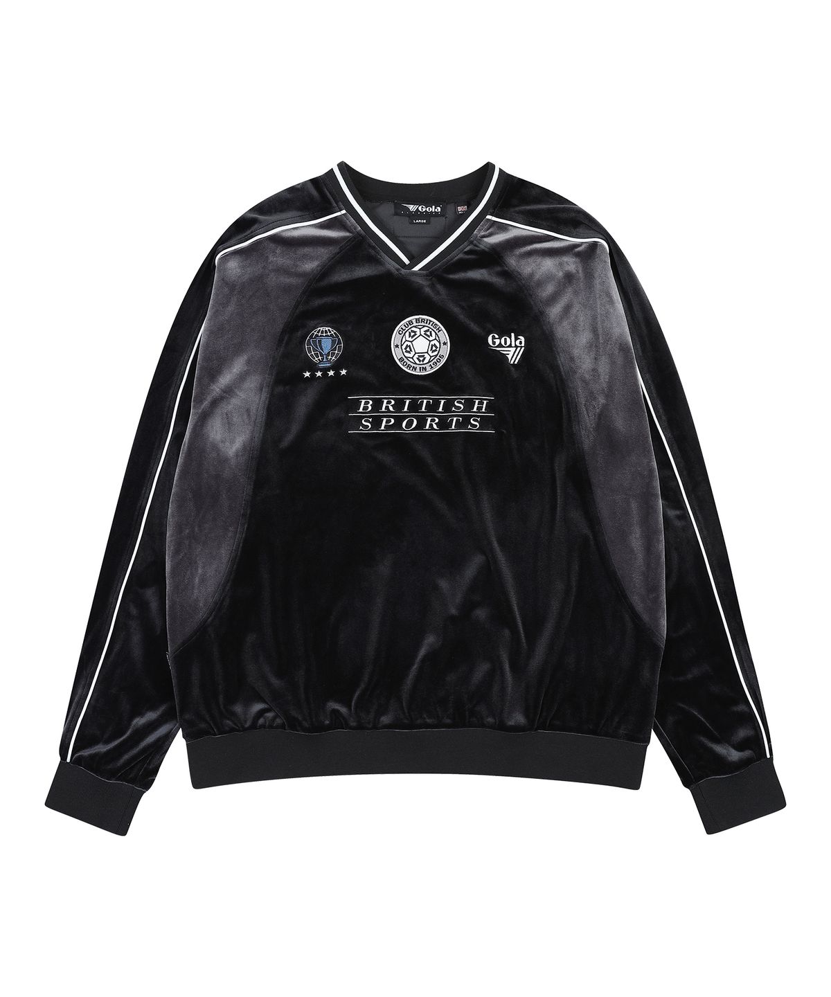 골라(GOLA) BLOCK VELVET TOP [CHARCOAL]