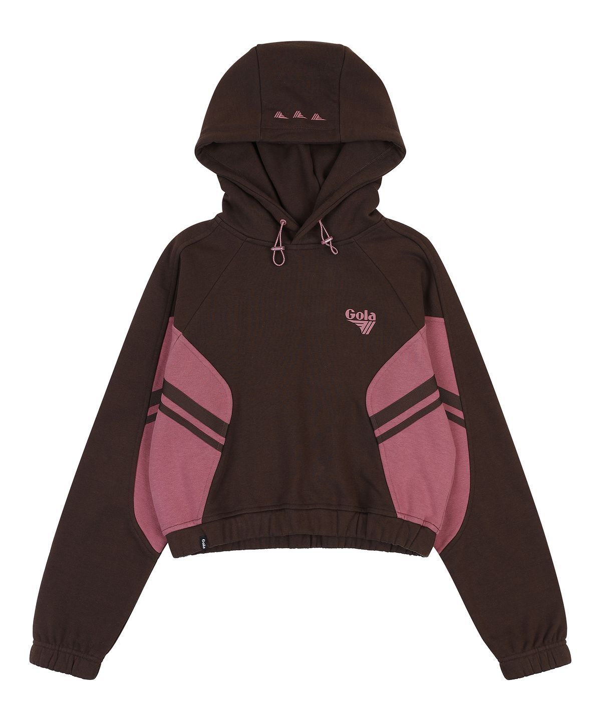 골라(GOLA) W TRACK BLOCK SWEAT HOODIE [BROWN]