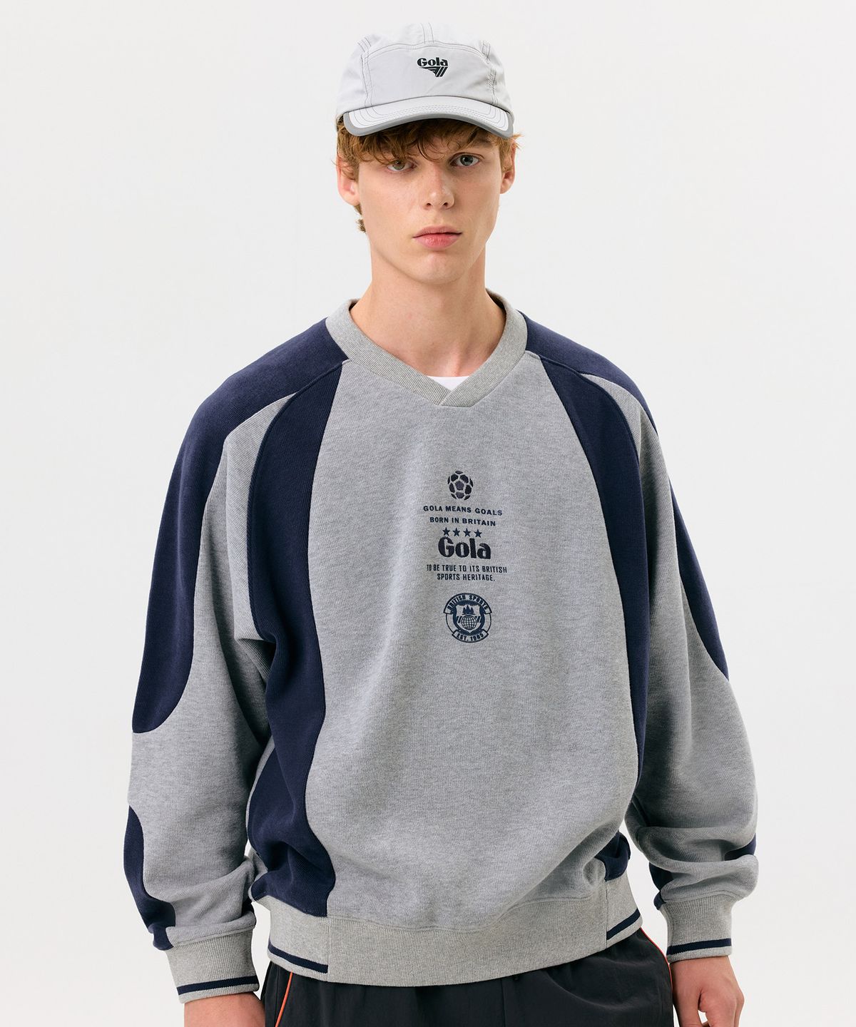 골라(GOLA) COLOR BLOCK SWEAT SHIRTS [GRAY]