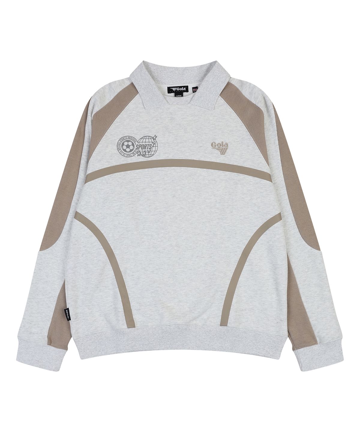 골라(GOLA) COLOR BLOCK COLLAR SWEAT SHIRTS [LIGHT GRAY]