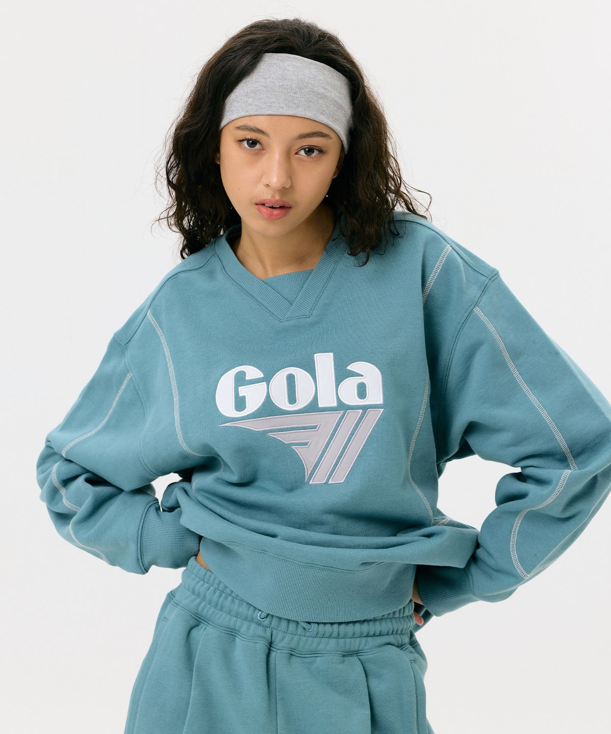 골라(GOLA) COVER STITCH SWEAT SHIRTS [MINT]