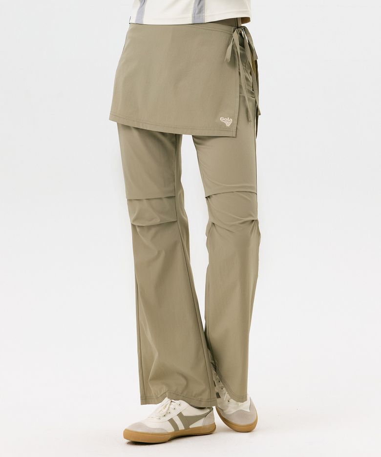 W ATHLETIC COVER-UP BOOTS CUT LEGGINGS [KHAKI]