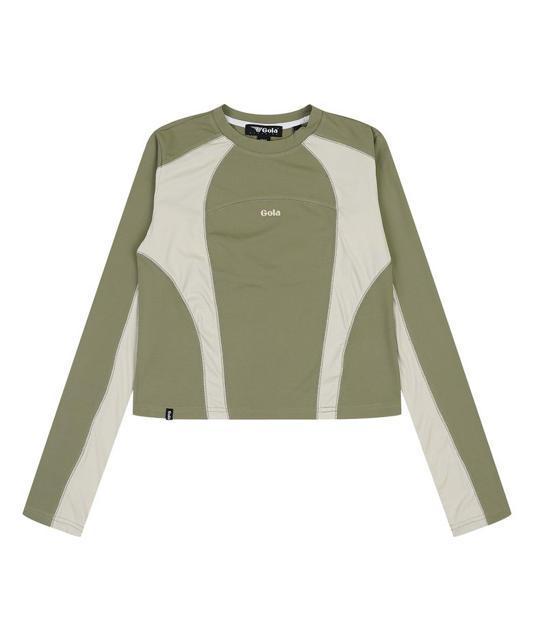 W ATHLETIC LONG SLEEVE TOP [KHAKI]