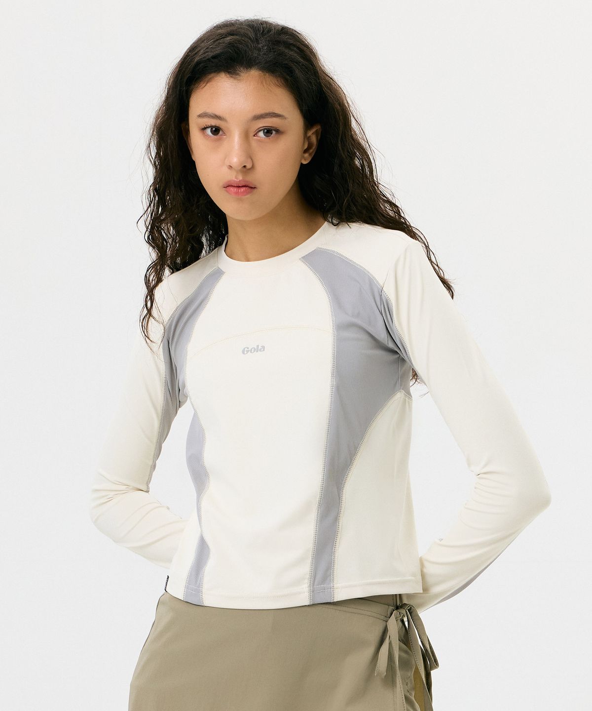 골라(GOLA) W ATHLETIC LONG SLEEVE TOP [CREAM]