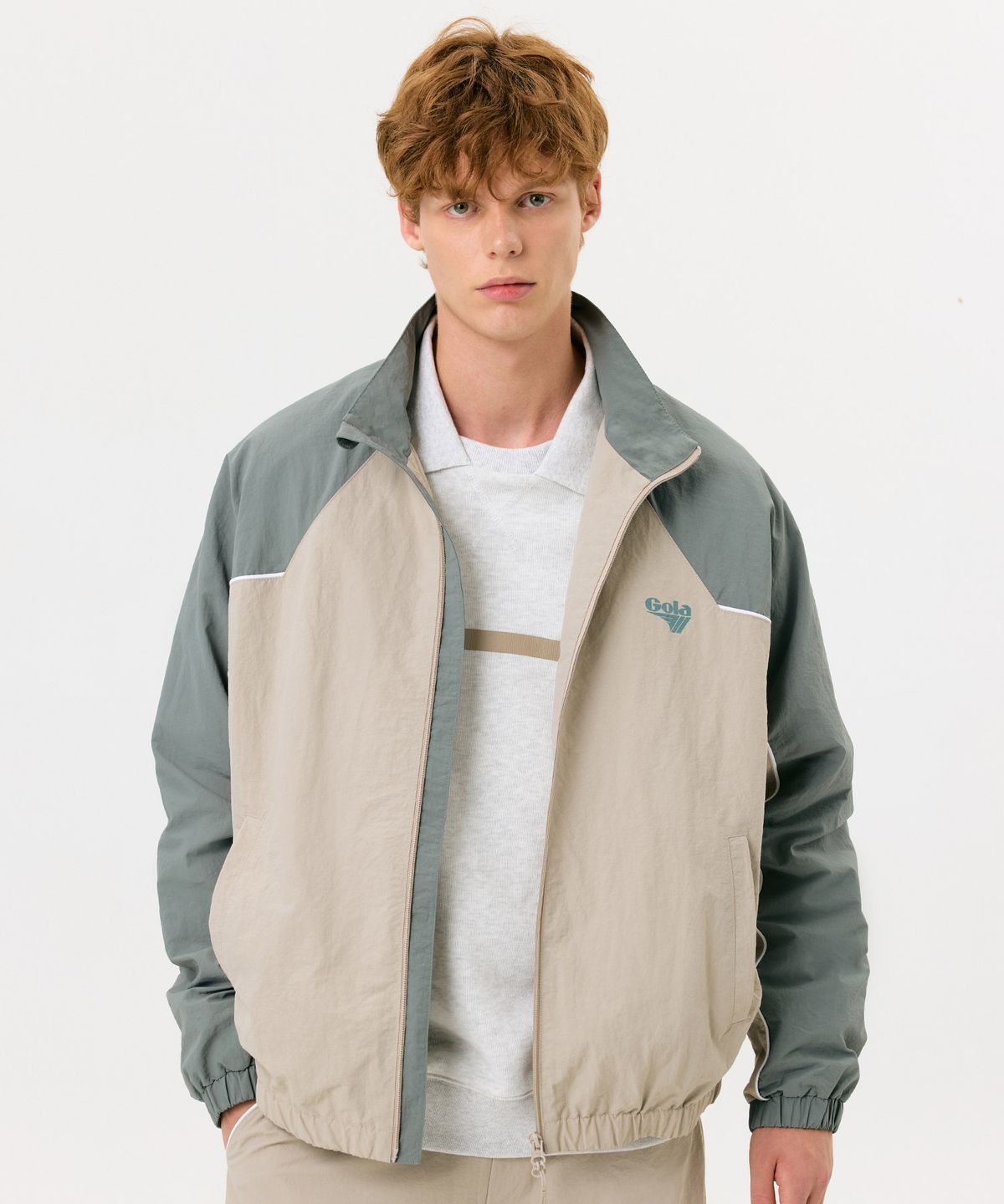 골라(GOLA) TRACK BLOCK WOVEN JACKET [BEIGE]
