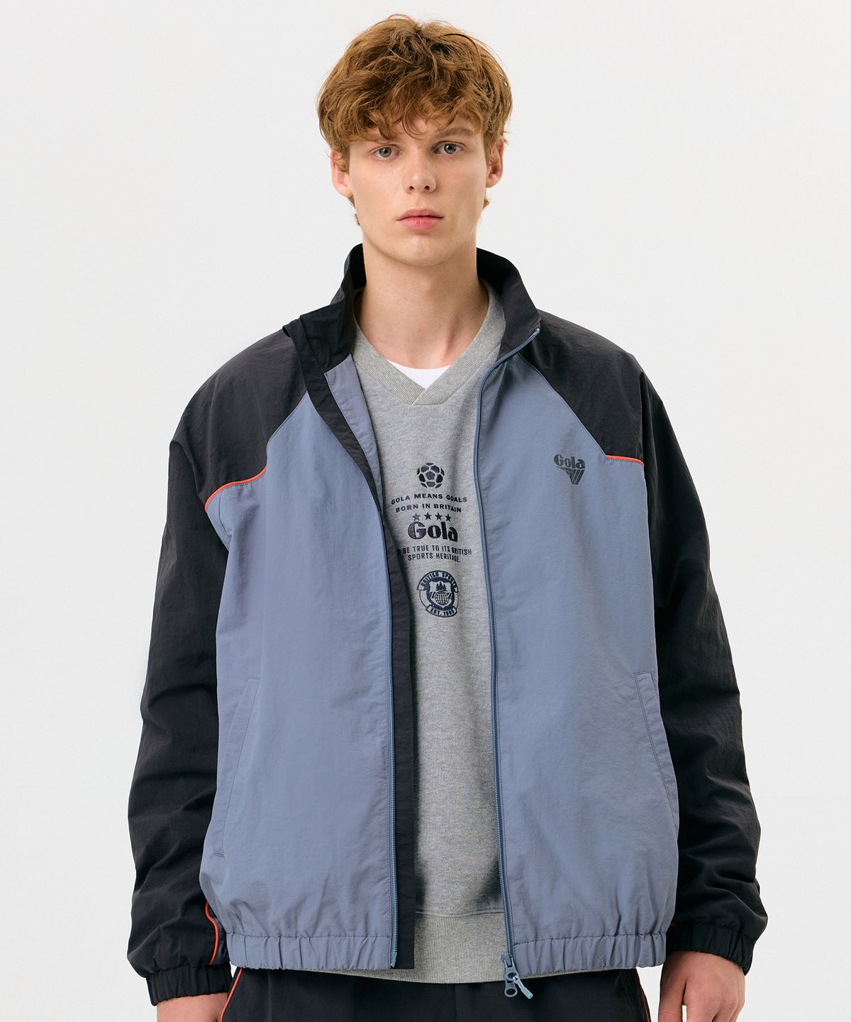 골라(GOLA) TRACK BLOCK WOVEN JACKET [BLUE]