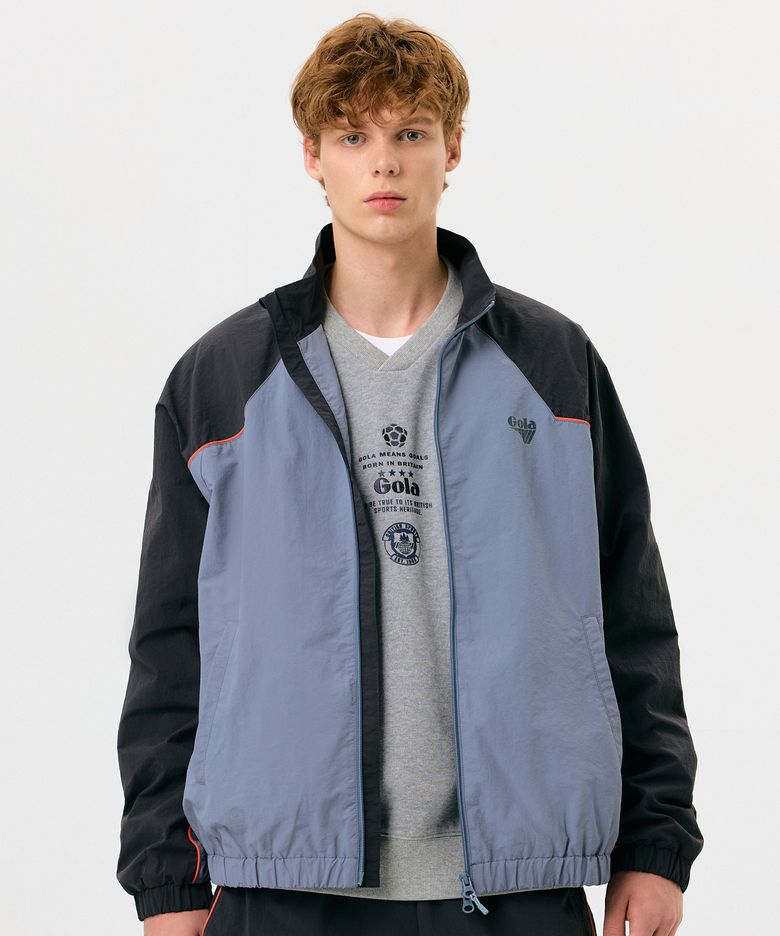 TRACK BLOCK WOVEN JACKET [BLUE]