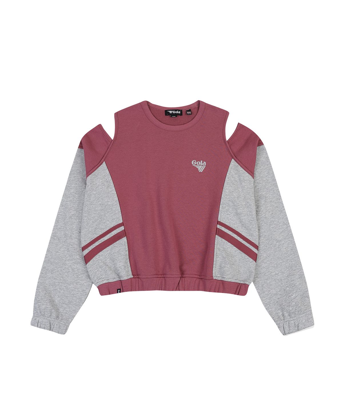 골라(GOLA) W TRACK BLOCK SWEAT CUT-OFF TOP [PINK]
