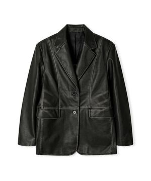 워시드 레더 블레이저 [WASHED BLACK]