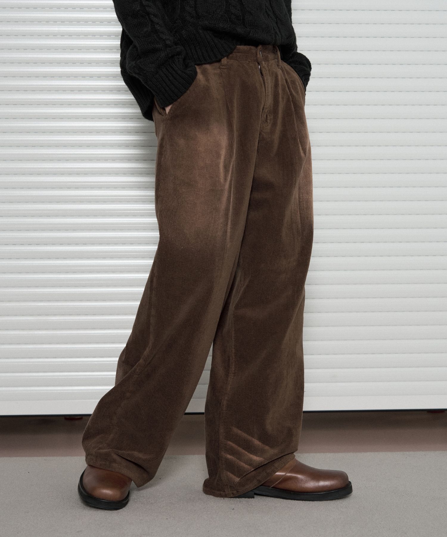 MUSINSA公式 | LEATHERY ウォッシュドコーデュロイパンツ [ブラウン]