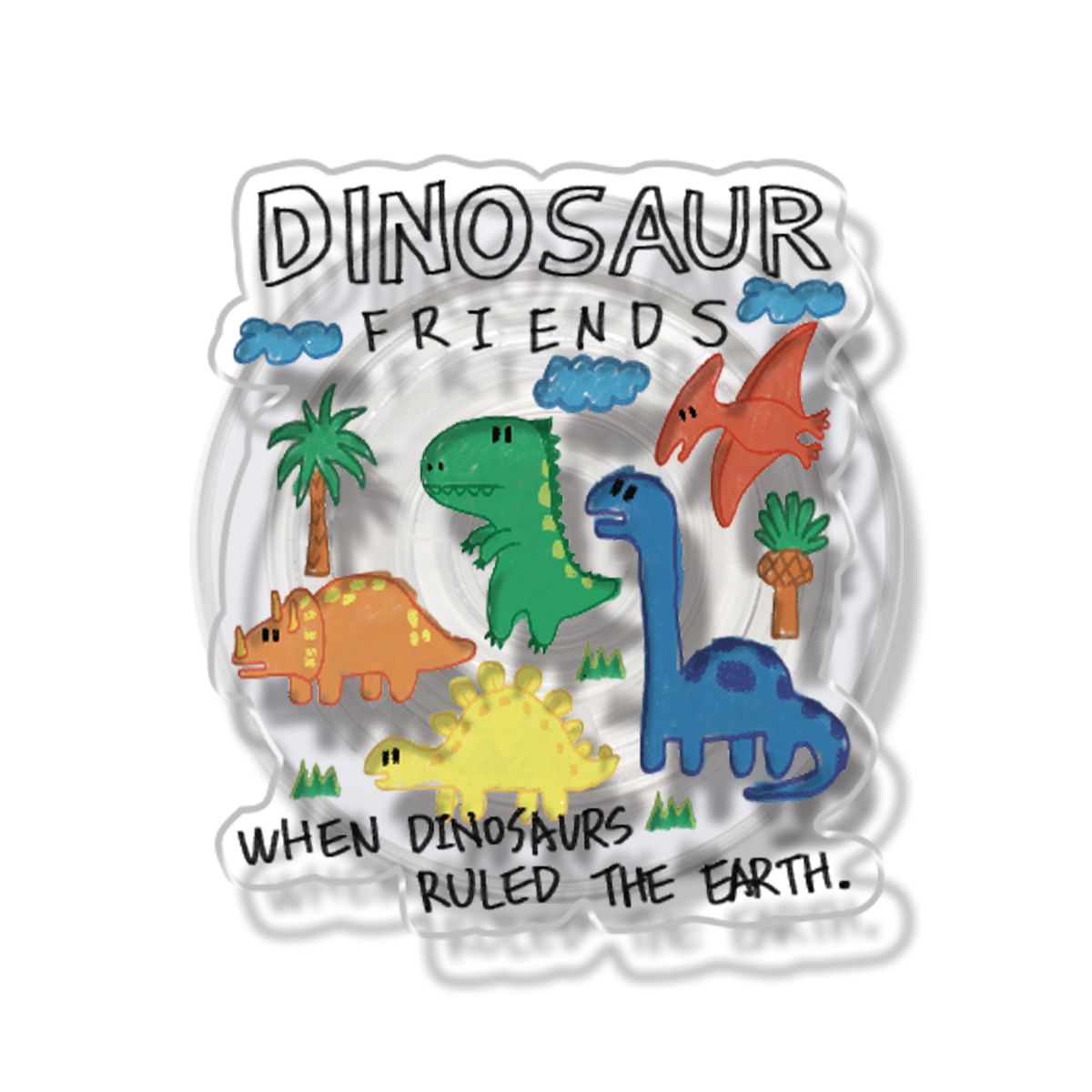 스플래시코드(SPLASHCODE) 맥세이프 클리어톡 - 크레용 공룡 친구들(Crayon Dino Friends)