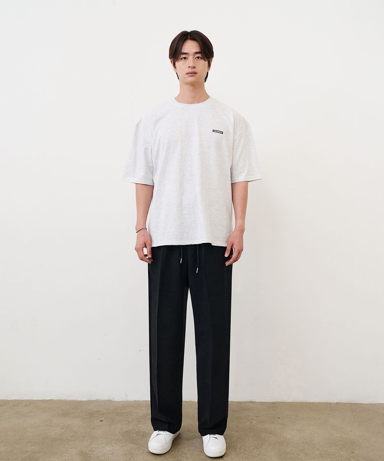 크레드 스퀘어 반팔티 (White Melange)
