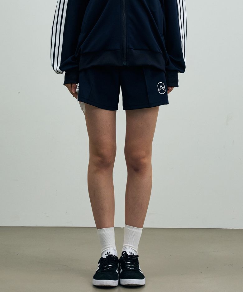 RIBBON JERSEY TRACK SHORTS PANTS / NAVY