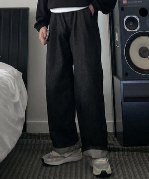 빈티지 와이드 데님진 (블랙)