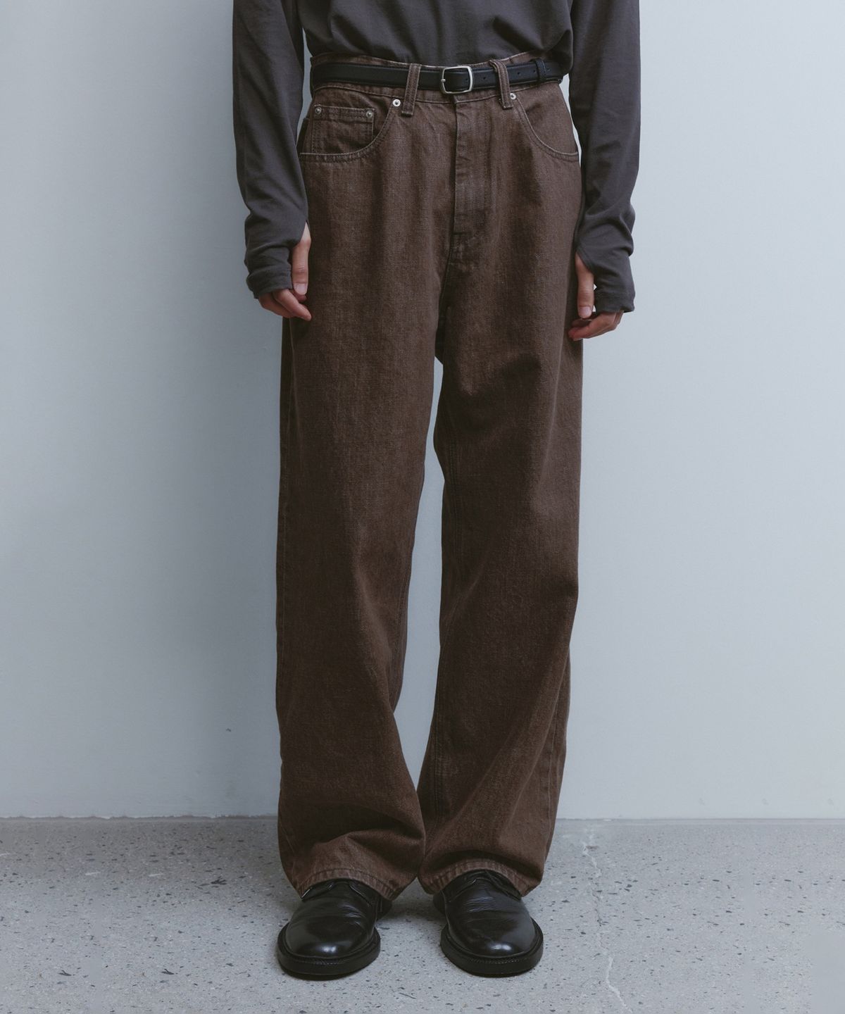 유스(YOUTH) Straight Denim Pants - Brown