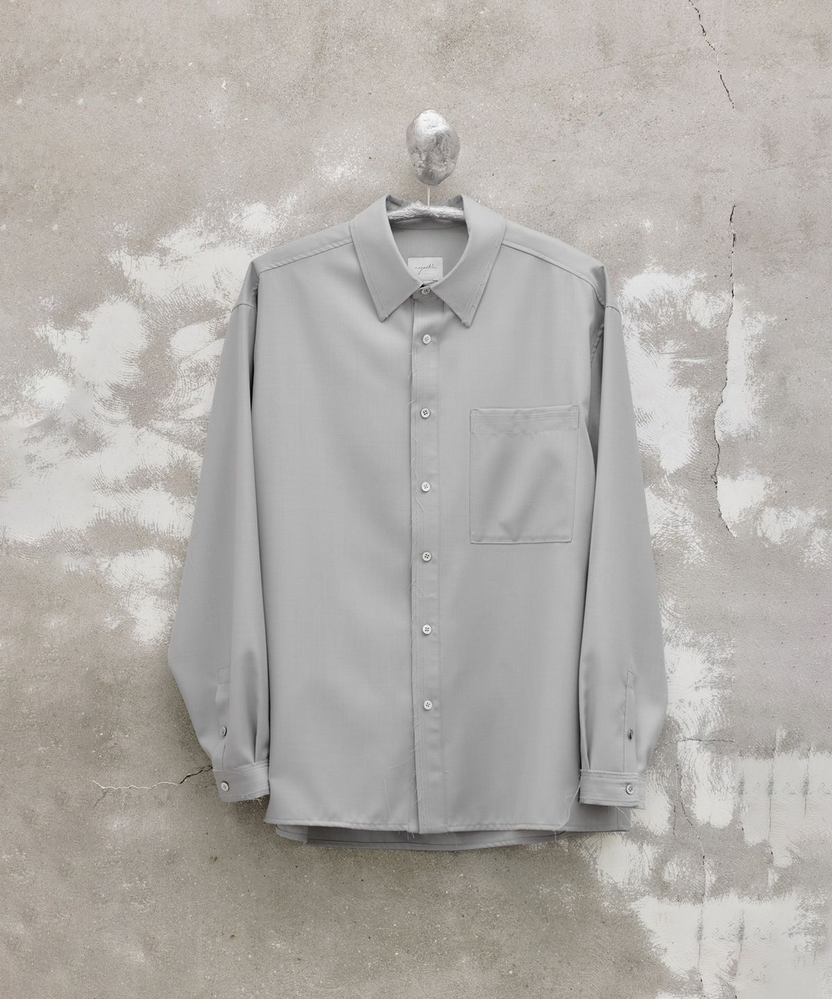 유스(YOUTH) Cut-off Loosed Shirt - Light Grey