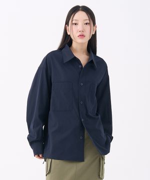 Over Fit Pocket Shirt Jacket Navy