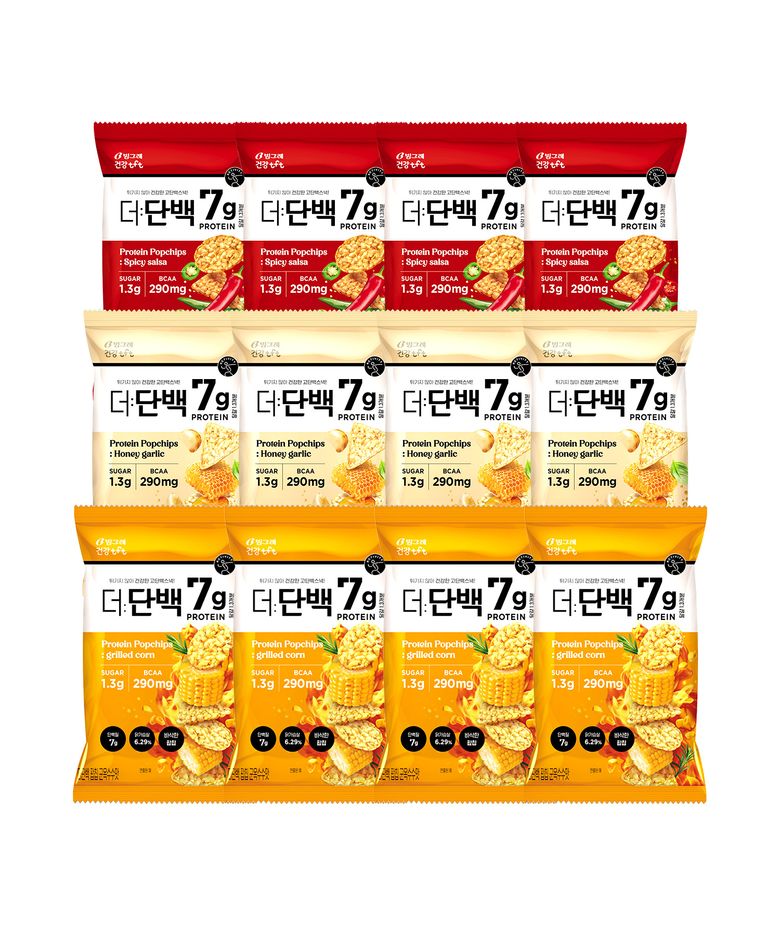 더단백 팝칩 혼합 12입 (군옥수수4 + 매콤살사4 + 허니갈릭4)